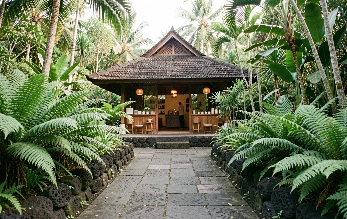 Volcanic stone landscape in Bali